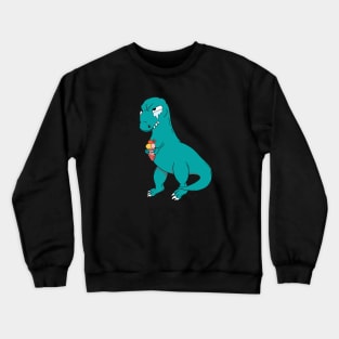 Funny T-Rex Dino with Ice Cream Crewneck Sweatshirt